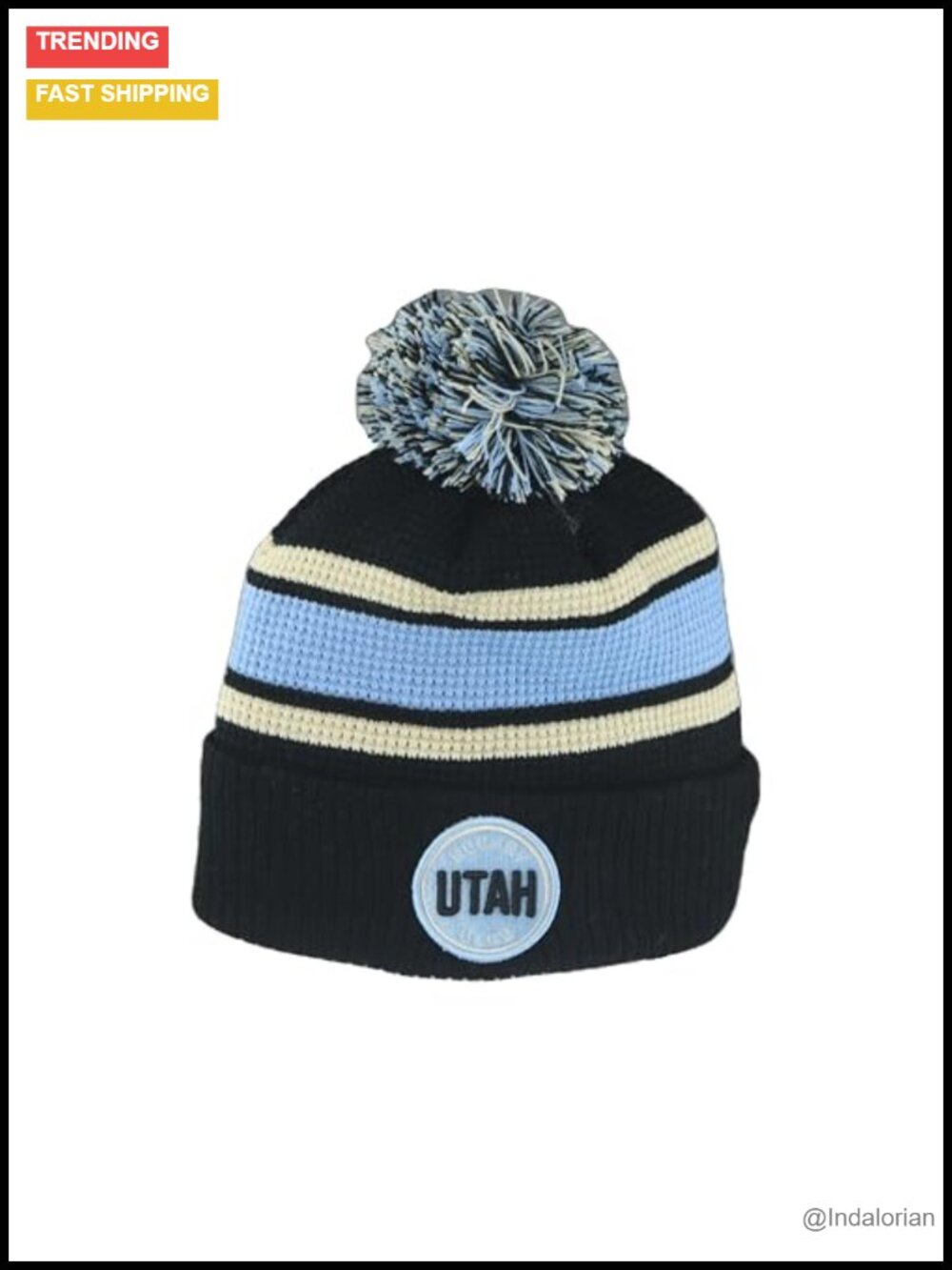 NHL Waffle Knit Beanie 3D Embroidered Pom Hat Adult Unisex Warm Hockey Fan